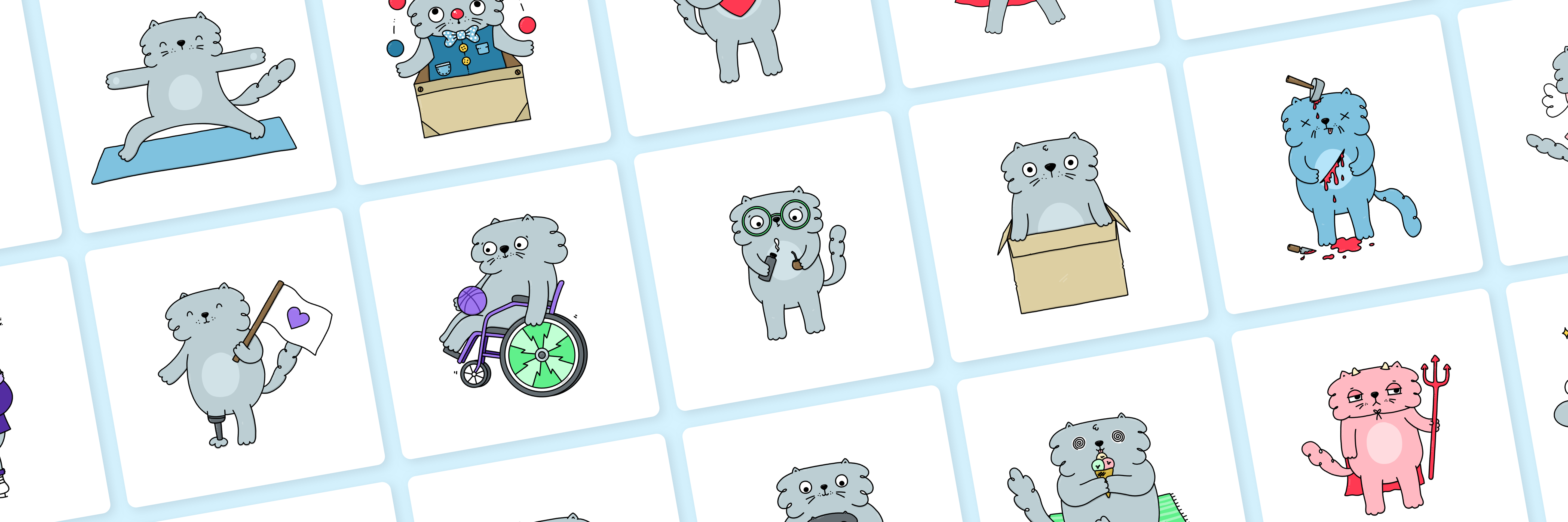 Mish Mish hand-drawn cat collection