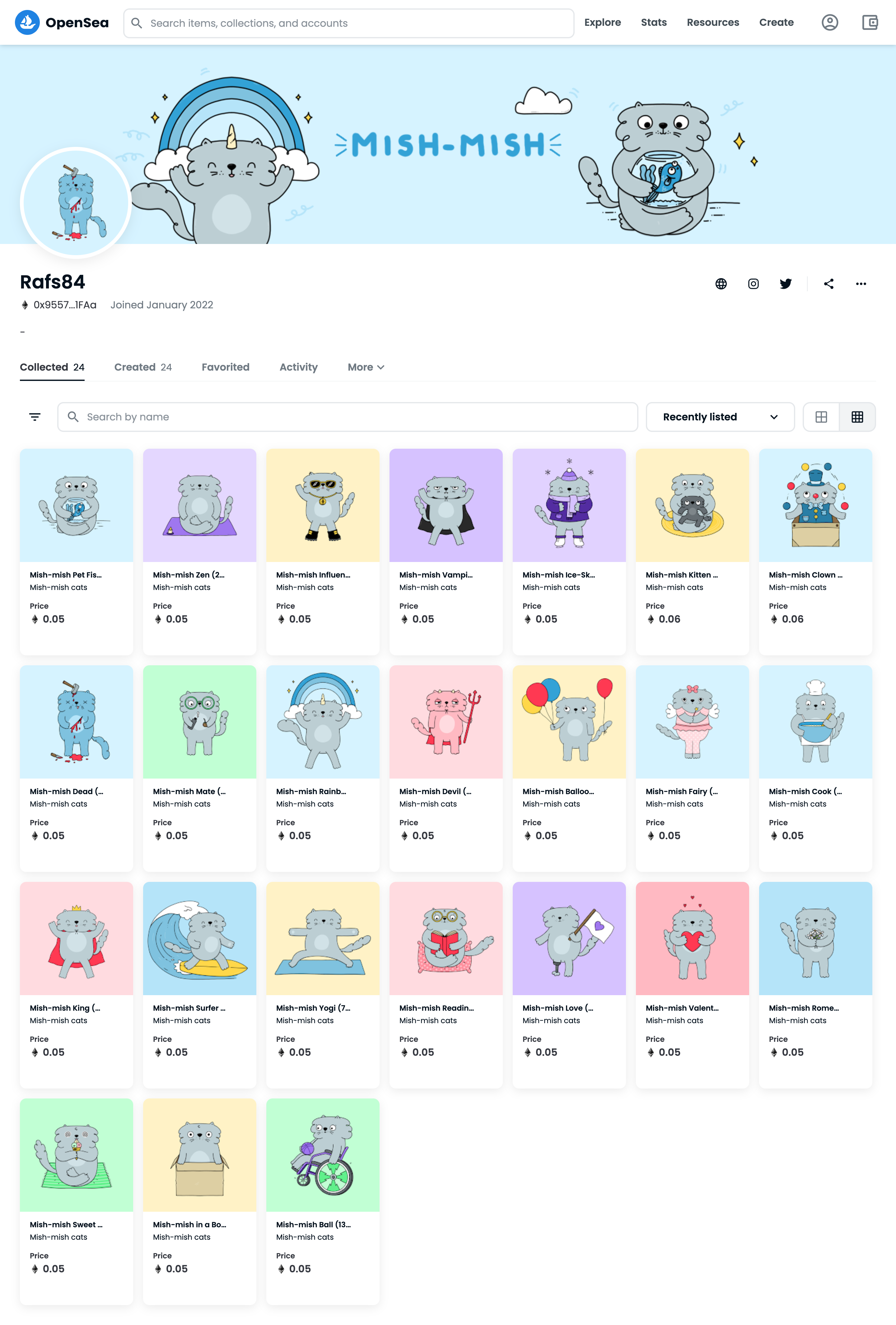 Mish Mish collection presented on OpenSea