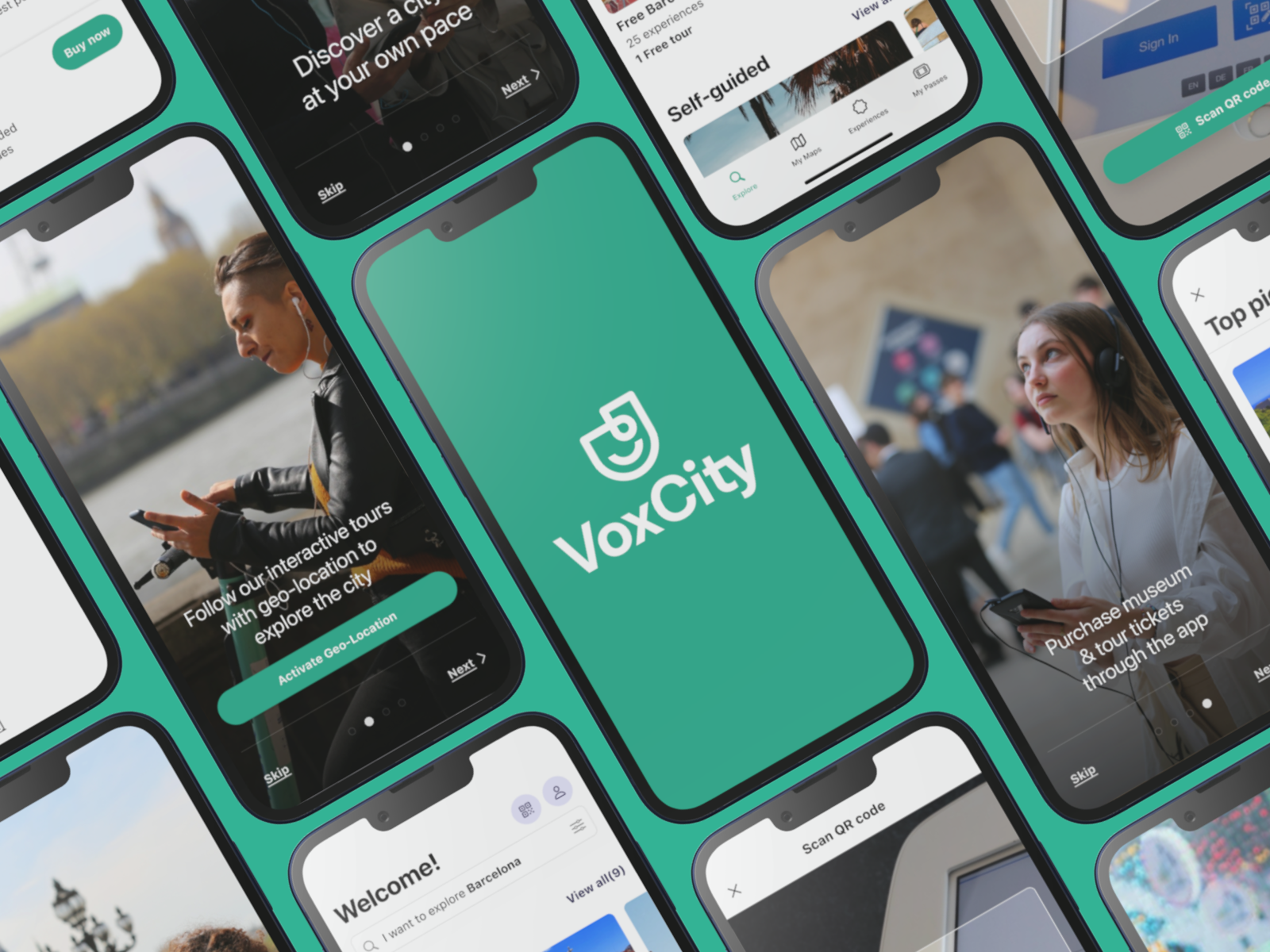 Vox City mobile travel experience screens